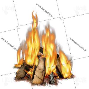 تصویر png آتش با هیزم چوب