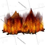 تصویر png خیمه آتش گرفته