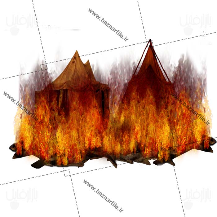 تصویر png خیمه آتش گرفته