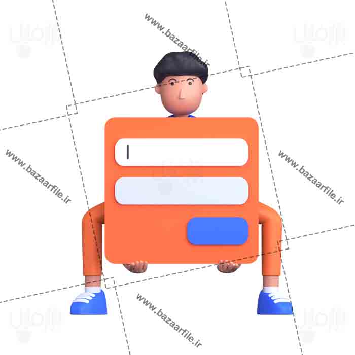 تصویر png سه بعدی فرم ورود