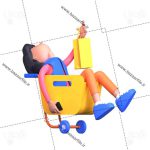 تصویر png سه بعدی مفهوم خرید یا خرید با سبد