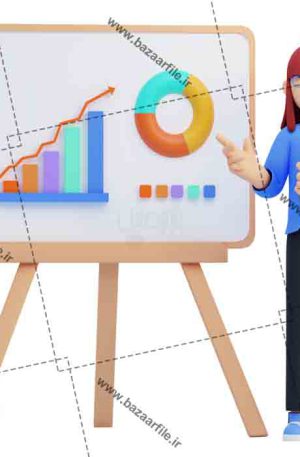 تصویر png سه بعدی انسان و تخته وایت برد