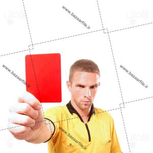 دانلود تصویر داور فوتبال دادن کارت قرمز و اخراج بازیکن