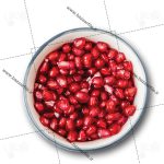 تصویر png انار دون شده در کاسه ای سفید رنگ