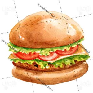 تصویر png نقاشی ساندویچ همبرگر