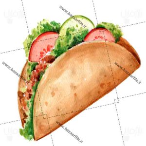 تصویر png نقاشی ساندویچ کالباس