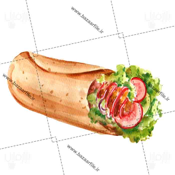 دانلود تصویر png نقاشی ساندویچ کالباس