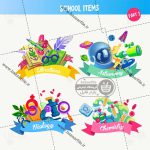 دانلود وکتور اول مهر با لوازم مدرسه