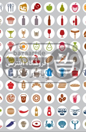 وکتور آیکون فلت غذا