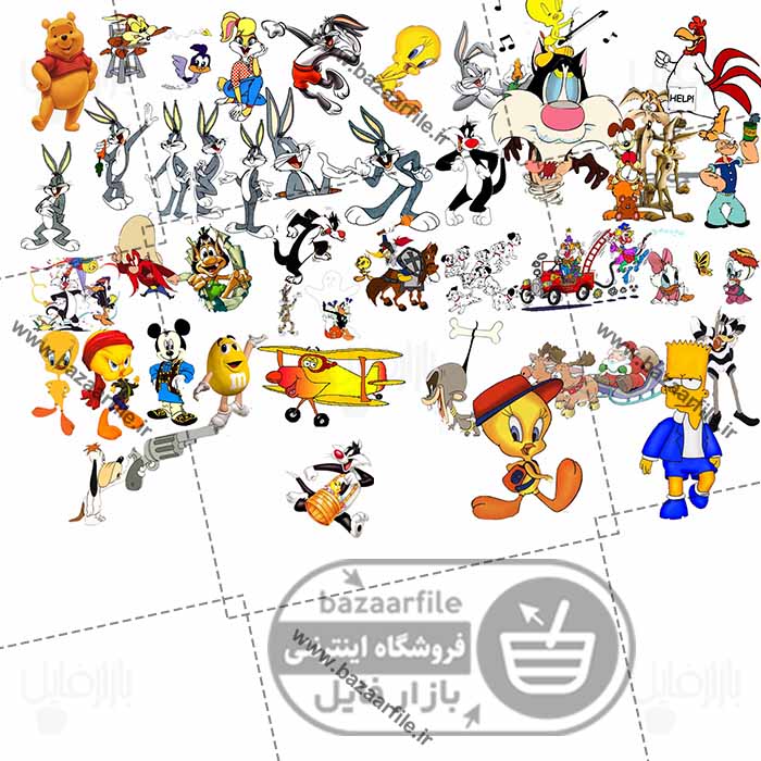 دانلود فایل لایه باز شخصیت های کارتونی