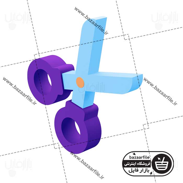 تصویر PNG ایکون سه بعدی قیچی