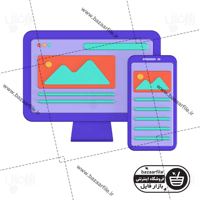 تصویر PNG ایکون سه بعدی وب سایت واکنش گرا