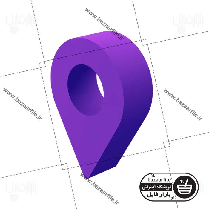تصویر PNG ایکون سه بعدی پین مکان