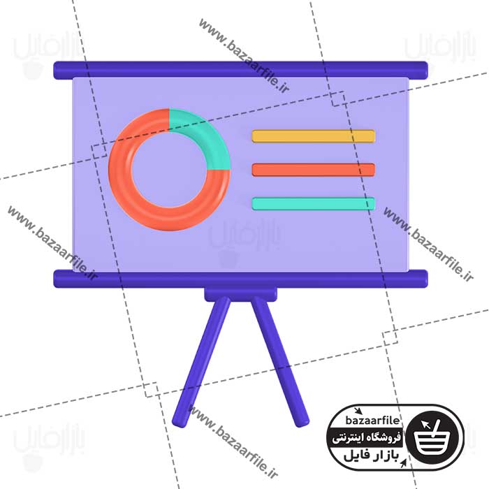 تصویر PNG سه بعدی آمار