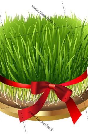 تصویر png سبزه عید و روبان قرمز