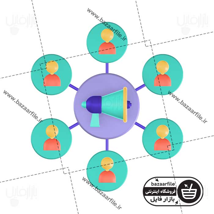 تصویر PNG ایکون سه بعدی بازاریابی اجتماعی