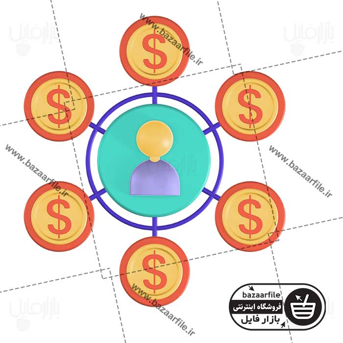 تصویر PNG ایکون سه بعدی بازاریابی وابسته