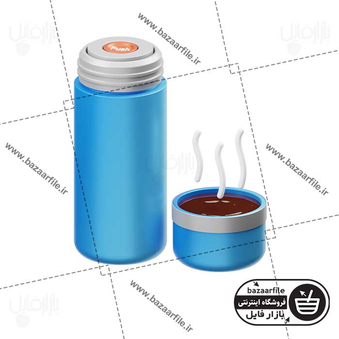 تصویر PNG ایکون سه بعدی بطری آب داغ