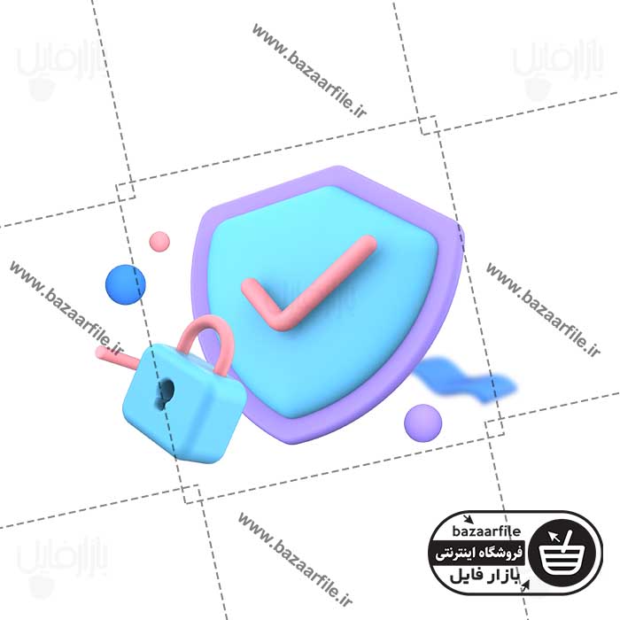 تصویر PNG ایکون سه بعدی تایید و امنیت