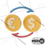 تصویر PNG ایکون سه بعدی تبدیل ارز