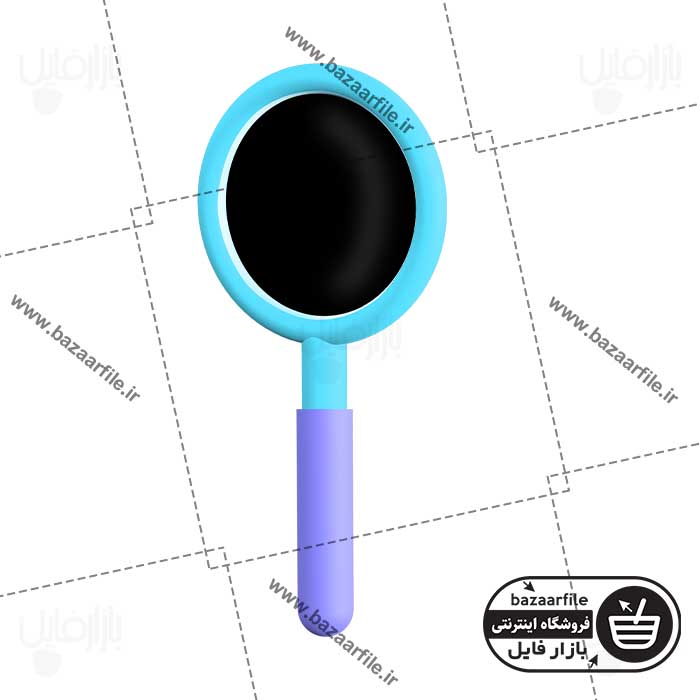 تصویر PNG ایکون سه بعدی ذره بین