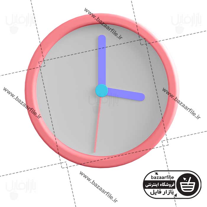 تصویر PNG ایکون سه بعدی ساعت