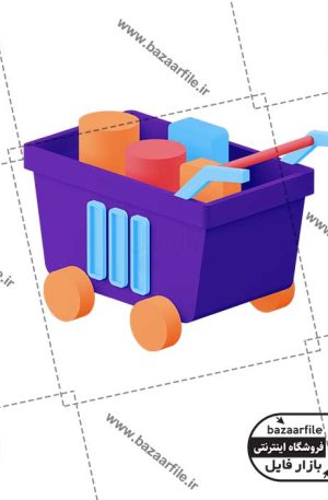 تصویر PNG ایکون سه بعدی سبد خرید کامل