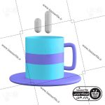تصویر PNG ایکون سه بعدی فنجان