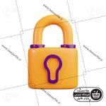 تصویر PNG ایکون سه بعدی قفل کردن