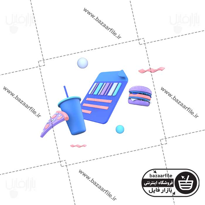 تصویر PNG ایکون سه بعدی مدیریت سفارش غذا و نوشیدنی