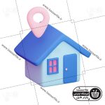 تصویر PNG ایکون سه بعدی موقعیت مکانی خانه