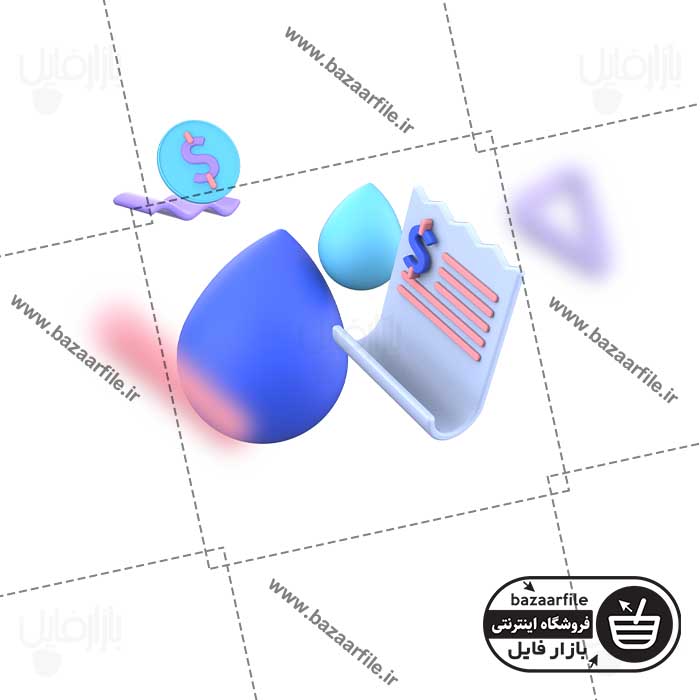 تصویر PNG ایکون سه بعدی پرداخت قبض آب