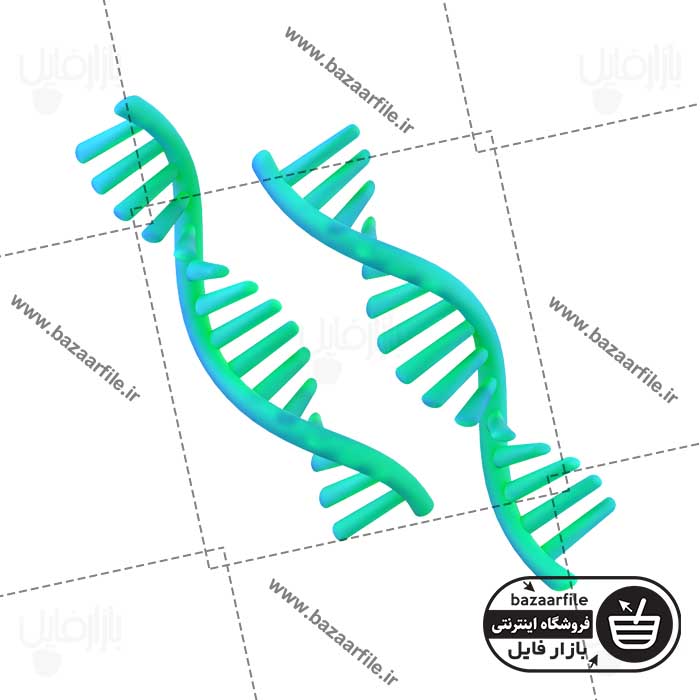 تصویر PNG ایکون سه بعدی ژنتیک DNA