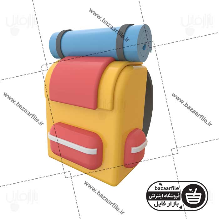 تصویر PNG سه بعدی کوله پشتی